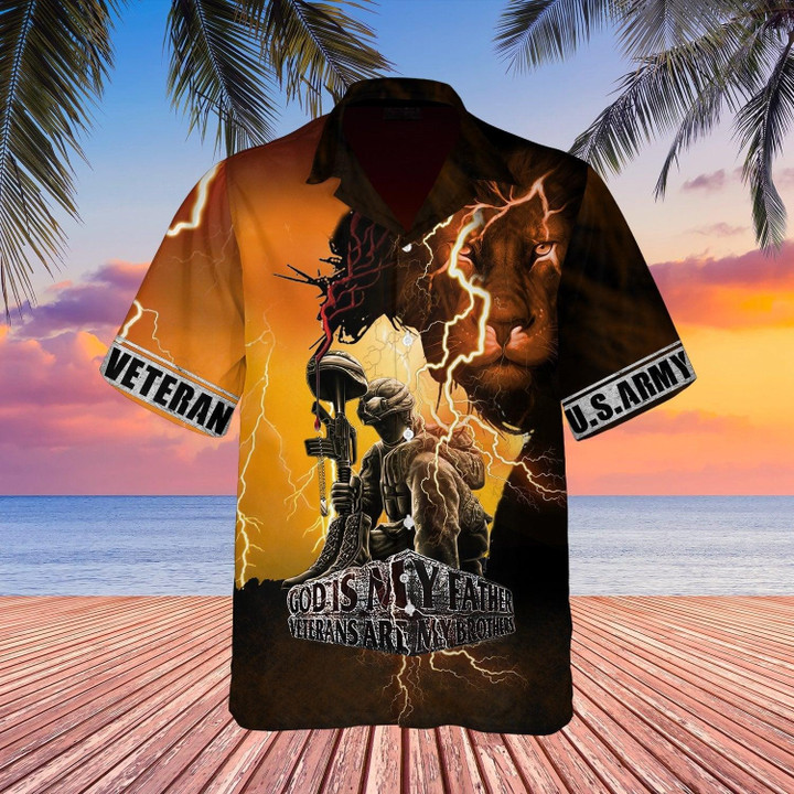 Army Veteran Beach Summer 3D Hawaiian Shirt