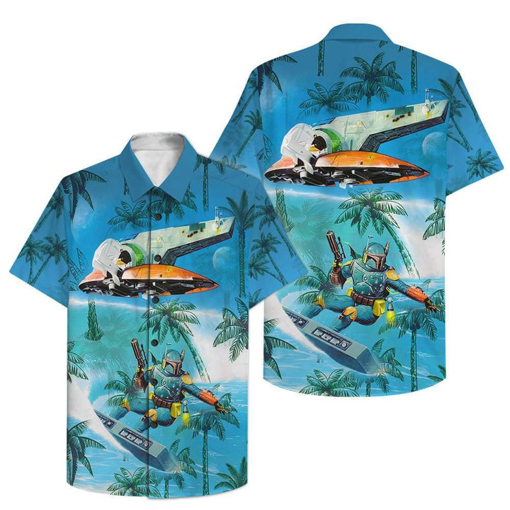 Dadalorian Surfing Summer Vibe 3D Hawaiian Shirt