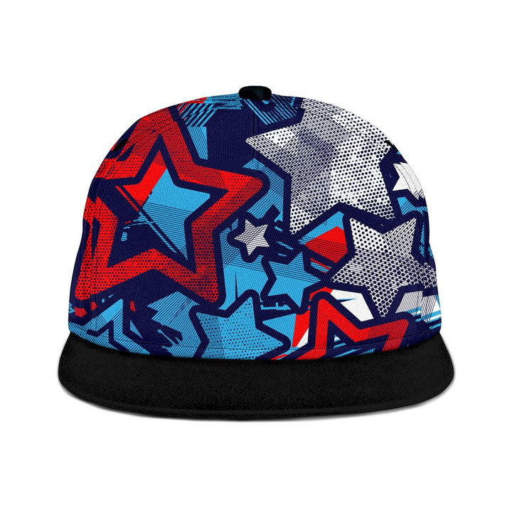Comic Book Style Stars 4th July USA Independence Day Snapback Hat