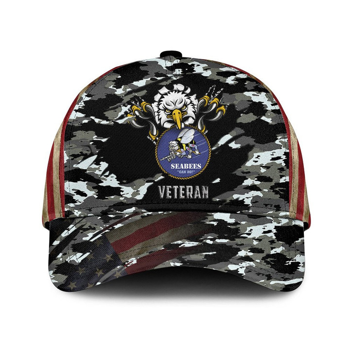 Mascot Of Eagle That Breaking Fabric And Classic Camo Pattern Printed Baseball Cap Hat
