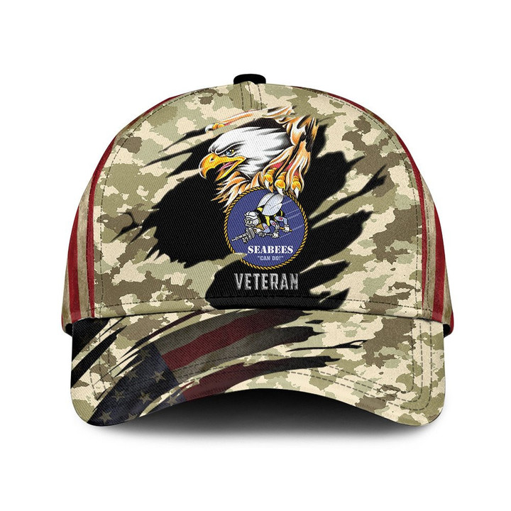 Eagle Face Cool And Green Camo Pattern Printed Baseball Cap Hat