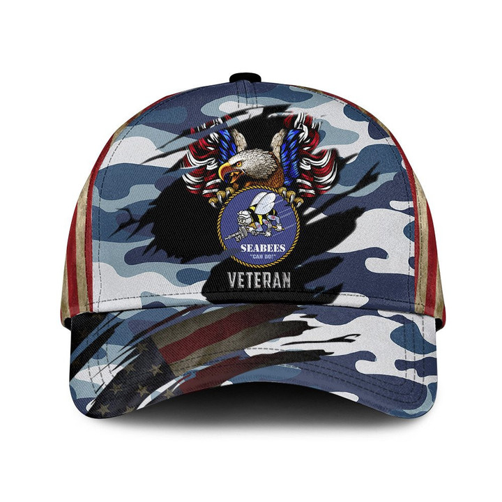 Eagle With US Flag And Morden Camo Pattern Printed Baseball Cap Hat