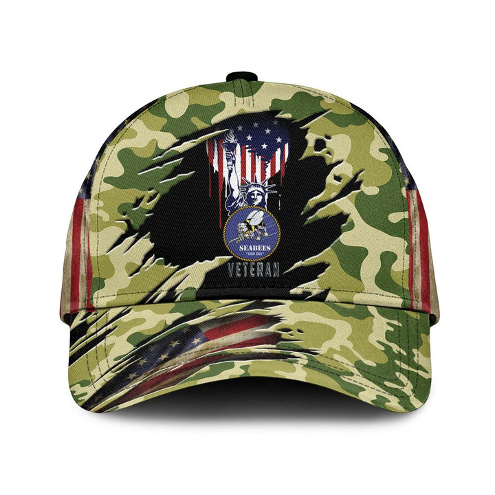 Liberty Torch And Texture Camo Pattern Printed Baseball Cap Hat
