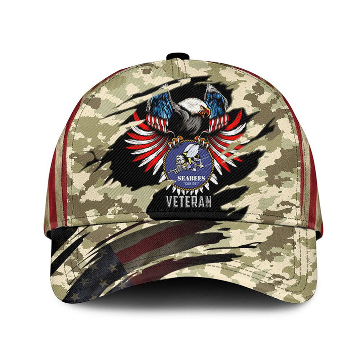 
American Eagle Patriotic Flag And Green Camo Pattern Printed Baseball Cap Hat