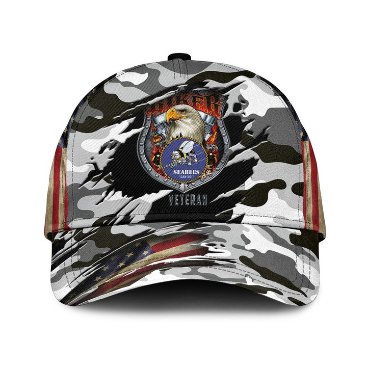 Biker Style Eagle Heat And Camo Pattern Art Printed Baseball Cap Hat