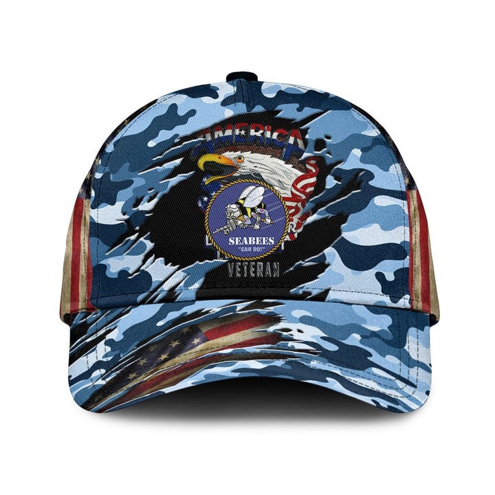 
Patriotic USA Flag Bald Eagle And Camo Pattern Cool Printed Baseball Cap Hat