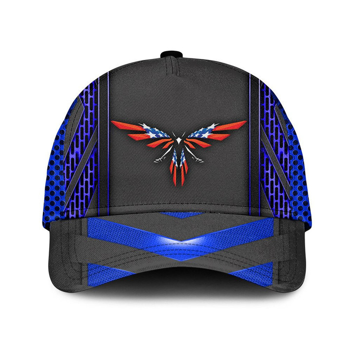 Blue Indian Pattern Supernatural Eagle All Over Printed Baseball Cap Hat