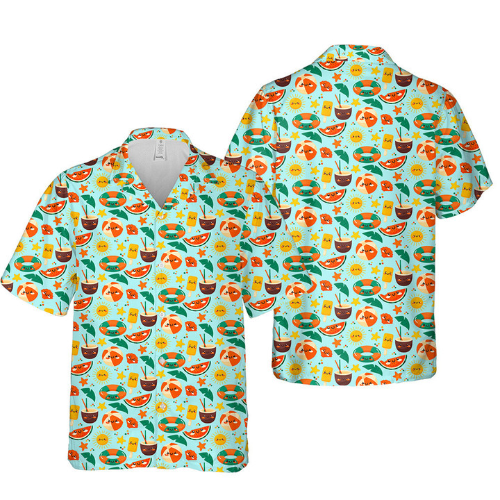 Summer Beach Sea Vacation Pattern Colorful 3D Hawaiian Shirt