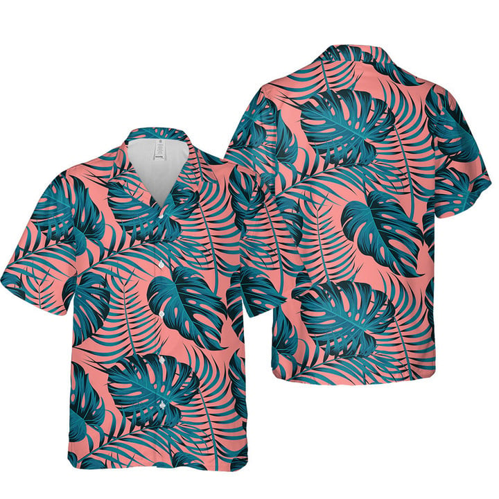 Monstera And Palm Leaves Tropical Leaf Summer Vibe 3D Hawaiian Shirt