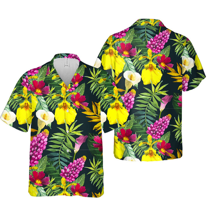 Chromatic Tropical Flowers Summer Pattern 3D Hawaiian Shirt