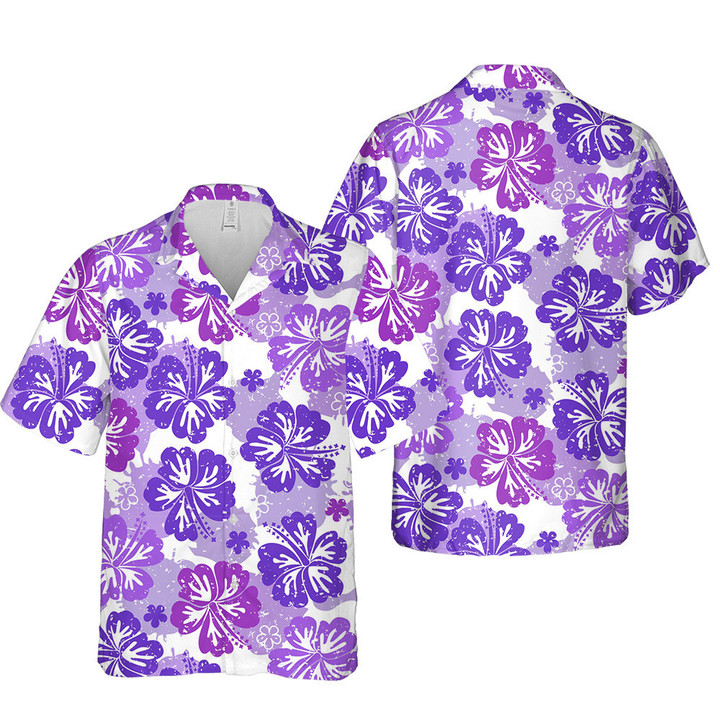 Purple Chinese Hibiscus Summer Vibe 3D Hawaiian Shirt