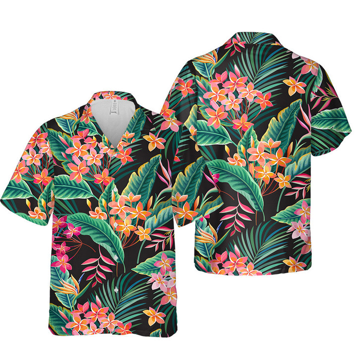 Tropical Banana Leaves Flowers Pattern 3D Hawaiian Shirt