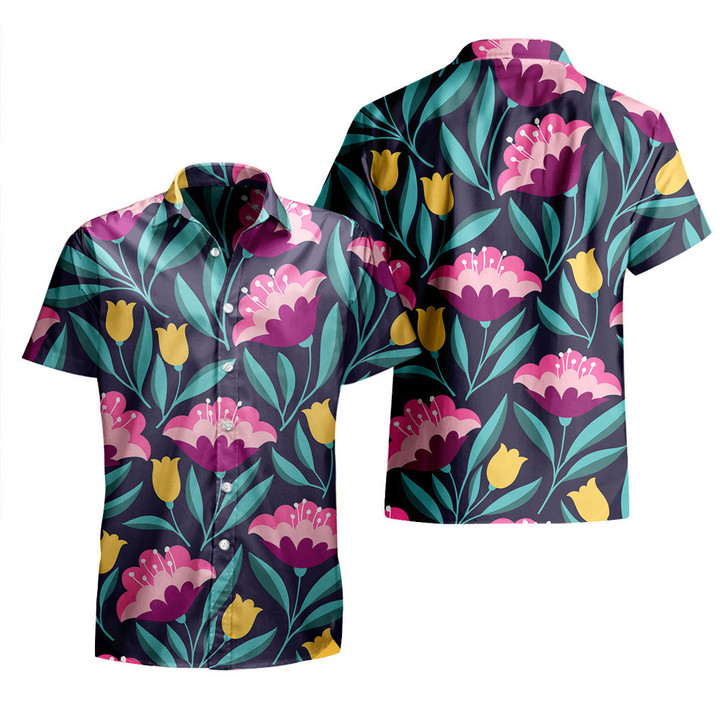 Pinky Amaryllis Flower Theme All Over Print All Over Print 3D Hawaiian Shirt