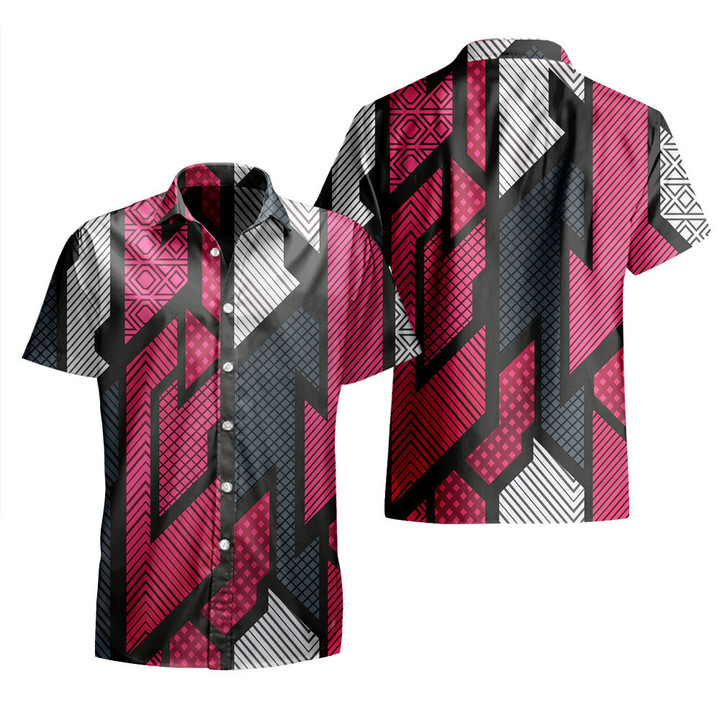 Pink Grey Ambesome Grunge Graffiti Characters Seamless Pattern All Over Print 3D Hawaiian Shirt
