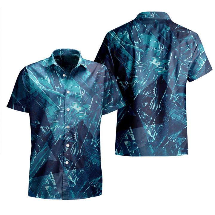Ice Grunge Seamless Texture Sea Blue Tone All Over Print 3D Hawaiian Shirt