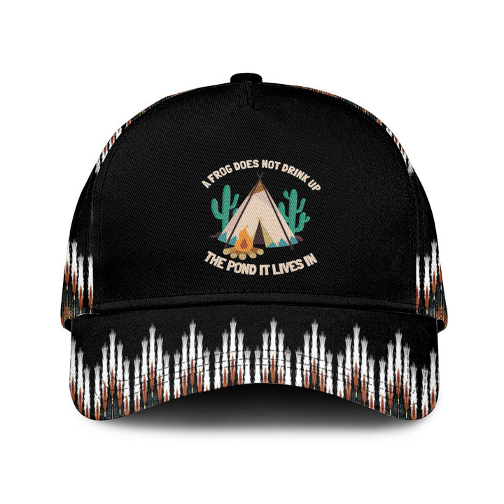 Fire Camp The Pond It Lives In Black Theme Baseball Cap Hat