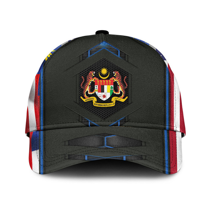 Coat of Arms Of Malaysia Flag Pattern Black Theme Baseball Cap Hat