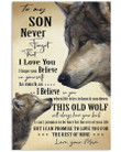 Wolf Mom To Son Never Forget I Love You Family Gift Vertical Poster