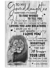 Lions Love Of Grandpa To Granddaughter Vertical Poster