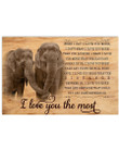 Elephant Couple I Love You The Most Valentine Gift Horizontal Poster