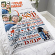 Custom Photo Dad To Son Message Gifts I Want You To Believe Sherpa Fleece Blanket