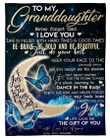 To My Granddaughter I Love You To The Moon And Back From Grandmom Sherpa Fleece Blanket