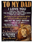 Lion King To My Dad Love Your Daughter Father's Day Gift Sherpa Fleece Blanket