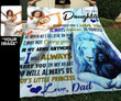Custom Photo Dad To Daughter Gifts Lion Never Forget That I Love You Sherpa Fleece Blanket