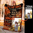 Custom Photo Daughter To Dad Gifts Fortunate Enough To Live Sherpa Fleece Blanket