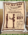 It's Not Easy For A Man To Raise A Boy Son Gift For Dad Father's Day Gift Sherpa Fleece Blanket