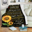 I'll Always Be With You Sunflower Giving Goddaughter Sherpa Fleece Blanket