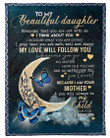 To My Beautiful Daughter Love You To The Moon And Back Love Your Mom Sherpa Fleece Blanket
