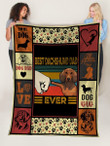Best Dachshund Dad Ever Dachshund Doxie Weiner Dog Gift For Dad Sherpa Fleece Blanket