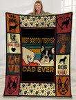 Best Boston Terrier Dad Ever Boston Terrier Dog Gift For Dad Sherpa Fleece Blanket