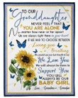Sunflower Lovely Message From Grandma And Grandpa For Granddaughters Sherpa Fleece Blanket