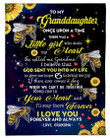 To My Granddaughter God Sent You Into My Life Flower And Bee Blanket From Grandma Sherpa Fleece Blanket