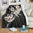 Smiling Husky Gifts For Dog Owner Sherpa Fleece Blanket