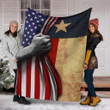 Texas American Flag Fourth Of July Patriotic Gifts Sherpa Fleece Blanket