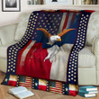 4th Of July Eagle Texas American Flag Veteran Gifts Sherpa Fleece Blanket