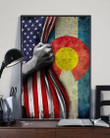 Colorado Flag Inside American Flag Matte Canvas