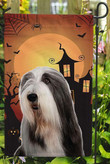 Bearded Collie Halloween Background Gift For Dog Lover Home Garden Flag House Flag