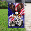 Motorcyle Biker American Eagle Flag Garden Flag House Flag