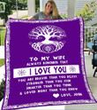 Purple John To My Wife You're Braver Than You Believe Sherpa Fleece Blanket