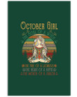 Birthday Gift For October Girl The Soul Of A Witch Retro Vintage Vertical Poster