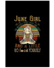 June Girl I'm Mostly Peace Love And Light For Birthday Gift Vertical Poster