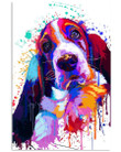 Basset Hound Water Color Custom Design For Dog Lovers Vertical Poster