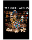 I'm A Simple Woman I Love Books And Quilting Gift For Dog Lovers Vertical Poster