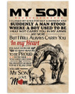 I Will Always Carry You In My Heart Lovely Message From Mom For Sons Vertical Poster