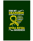 For My Grandson Support Cure Faith Hope Spina Bifida Awareness Vertical Poster