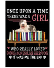 Old English Sheepdogs And Books Custom Design Gifts For Dog Lovers Vertical Poster